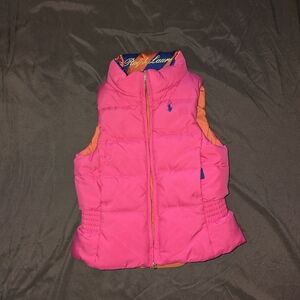 Ralph Lauren Bright Pink Vest with Orange Accents